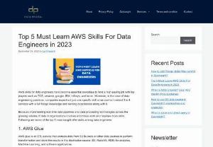 Top 5 Must Learn AWS Skills For Data Engineers - AWS skills for data engineers have become essential nowadays to land a high-paying job with top players such as TCS, amazon, google, IBM, Infosys, and so on. Moreover, in the case of data engineering positions, companies expect not just one specific skill or service but instead 3 to 4 services with a full fledge knowledge and working experiences along with it.