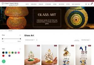 Glass Ceiling Lamps | Glass Table Lamps Online- - Find the best of Glass Art online at Craft Maestros. Shop now for some exclusively handcrafted colourful ceiling lamps and table lamps for your homes.