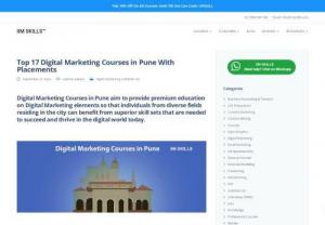 Digital Marketing Courses in Pune - One of the best institutes for learning digital marketing from iimskills. If you are interested in making a career in Digital Marketing iimskills is the right place to begin with. They will provide you with proper guidance and also you will receive certifications.