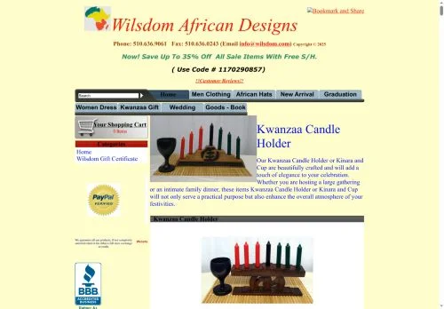 Screenshot of Kwanzaa Celebration- Kwanzaa Candle Holder and Cup. | Page 1 of 1
