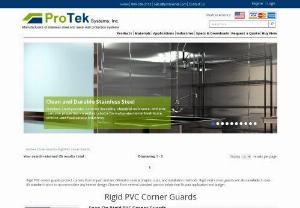 Rigid PVC Corner Guards by Protek System - Rigid PVC corner guards protect corners from impact and are offered in several shapes, sizes, and installation methods. Rigid vinyl corner guards are also available in over 60 standard colors to accommodate any interior design. Choose from several standard options below that fit your application and budget.