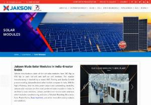 Top solar module manufacturers in India - The Jakson Group is India's main energy and engineering solution company. It distribute Energy Business offers products and solutions in the areas of Diesel Generators, Solar energy, Affordable and clean energy, EPC contractor India, Residential solar solutions, Building electrification, Urban electrification EPC projects, Gas Generators, Solar Roof Top systems, Battery Energy Storage Systems, Special application generating sets for Defence sector, Hybrid solutions and Micro grids.