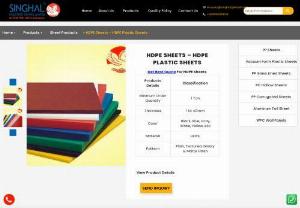 HDPE Sheets - We, Singhal Industries Pvt Ltd, are one of the leading manufacturers and exporters of HDPE Sheets and HDPE Plastic Sheets with premium quality, highly durable and cost-efficient. As our manufactured HDPE sheets are non-poisonous, they are used in a variety of applications in different industries such as food industry, textile, luggage, packaging, automotive industry, etc. We specialize in manufacturing premium grade HDPE Plastic Sheets that have a huge demand in the market.