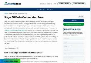 Fixed : Sage 50 Data Conversion Error - A data conversion error is an error that occurs when converting data from one format to another. This can happen when trying to convert a file from one format to another, or when trying to import data into a database from a different format.Let's look at how to Fix Sage 50 Data Conversion Error .