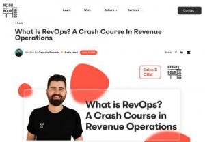 What Is RevOps? A Crash Course In Revenue Operations - In this complete guide to RevOps blog, we'll tell you what RevOps is, how it can benefit your business, and when you should implement it. By the end, you're going to have a better understanding of this growing discipline and confidence to get started with RevOps in your own organisation.
