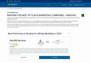 Top 10 Affiliate Marketing Companies For Best Services-Pakistan-Review And Hire - Top 10 affiliate marketing companies for best services in Pakistan are listed here. Stop your search here if you have been looking for the list of best affiliate marketing agencies. Review & Hire.