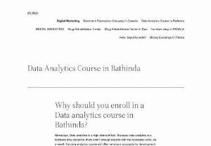 Data analytics course in Bathinda - Data academy is a top-quality IT training institute in Bathinda that provides job assistance. We have expert trainers who offer practical training with live sessions. After the training, we will support the participants in resume preparation, and interviews. Additionally, we will assure the students that they'll get 100% job placement. Attend a free demo class.