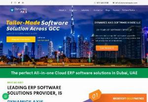 ERP Software in UAE | Erp Companies in Dubai - DynamicsAxis is leading ERP Software Solutions in Dubai and we are the Top ERP Software Companies in Dubai.
we are providing for Best Payroll Accounting software,ERP for SME,ERP Solutions for Textile Industries Dubai,ERP Solutions for Retail Industries Dubai,ERP Solutions for fresh food Industries Dubai.