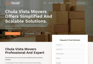 Movers In Chula Vista - Movers in Chula Vista aim to securely and successfully transport your delicate belongings. 

To assist people with local, residential, and commercial moving, including apartments or storage moving, packing services, etc. Offering our clients the best services possible, we have one of the most professional and skilled movers.