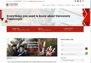 Transcripts From University Via Worldwide Transcripts - University Transcripts are one of the most important documents considered by students and professionals going abroad. Transcripts can be considered as a cumulative form of mark sheets of all the semesters or academic years of a student.