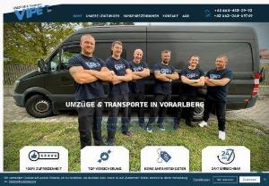 VIPE Removals & Transports - Our transport and moving company from Vorarlberg has its headquarters in Bludenz. From here, our reliable and experienced team carries out various transports in, from and to Vorarlberg, throughout Austria and Europe.

Our competence is not only limited to transport, we also offer you various other services, such as moving, clearing out, clearing, cleaning, professional packaging, etc.

Our competent and motivated team will be happy to help you in each of our specialist areas. The numerous...