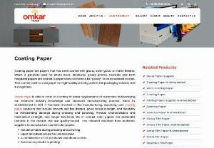 Coating Paper | Glossy Film Paper In Ahmedabad - Omkar Paper - Omkar Paper is able to cater to a variety of paper requirements of customers by leveraging our extensive industry knowledge and improved manufacturing process. Since its establishment in 2011, it has been involved in the manufacturing, exporting, and coating paper and Glossy Film Paper In Ahmedabad products that include smooth and fine finishes, good tensile strength, and durability for withstanding damage during pressing and polishing.