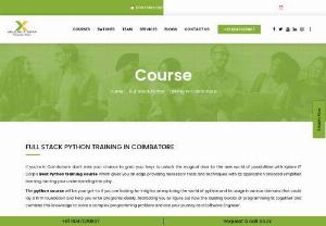 Python Training in Coimbatore - Xploreitcorp - Join the leading python training institute in Coimbatore, XploreITCorp. Python training and python programming certificate course training programs for beginners in Coimbatore with 100% placement assistance with our expert XploreITCorp in Coimbatore. Python training certificate course training institute in Coimbatore. Python training and python training college workshop in Coimbatore.