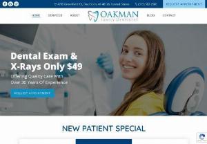 Oakman Family Dentistry - Oakman Family Dentistry is a trusted dental clinic in Dearborn,  providing comprehensive and quality dental care services to patients of all ages. A family dentist near you offers a range of services,  including Dental Cleanings,  Dental Crowns,  Dental Guards,  Dental Implants,  Oral Exams,  Orthodontics,  Pediatric Dentistry,  Periodontal Treatment,  Porcelain Veneers,  Root Canal Therapy,  Teeth Whitening,  Tooth Extractions and many more dental treatments.