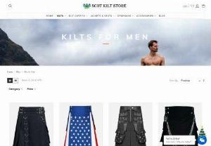 kilts for men - Scotkiltstore offers an on-line shop of Scottish Kilt for Men. We design and manufacture men's kilts in line with the latest fashions and styles trends. There are utility kilts can be worn to make yourself stand out from the crowd,  and tartan kilts that can help you feel connected to Scottish traditions and culture. If you're looking for everything there are contemporary kilts to choose from in all styles regardless of whether you pick denim,  leather tartan,  utility Kilt. Check out our huge.