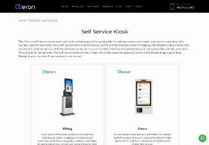 Self Service Kiosk - The Cizeron self-service kiosk saves time and provides a quick forward guide to making routine work easier and more convenient with multiple options and resources.A self-service kiosk is an interactive terminal that facilitates action or displays information and automats the process of customer service.