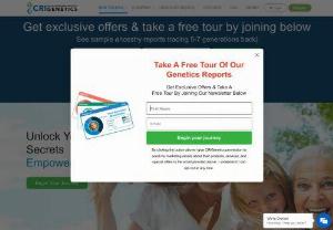 CRI Genetics� | DNA Testing For Ancestry | Home DNA Test Kit - Discover up to 50 generations of your ancestry plus get 120+ reports on traits, health, nutrition, weight loss, and allergies. Order your DNA test today!
