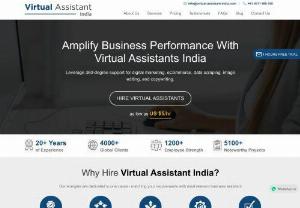 Virtual Assistant India - Virtual Assistant India provides businesses with well-trained, skilled, specialized, and experienced virtual assistants to support various non-core and specialized tasks. By carefully evaluating the client's needs, we offer competent remote resources to assist them in tasks like data entry, content writing, eCommerce store management, eBay support, Amazon store management, social media handling, image editing, and SEO-related tasks, among others.