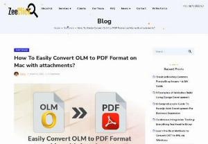 Convert OLM to PDF Format - OLM file is also called Outlook for Mac that is used by MS Outlook on a Mac Operating system. It is used to store information like email messages, calendars, notes, attachments, contacts, etc.
