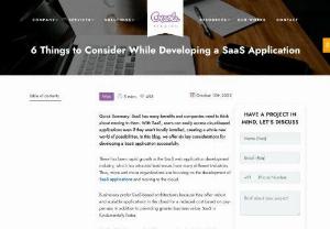 Things To Consider While Develop a SaaS Application - Read this blog post from Creole Studios - 6 Things to consider while developing a SaaS application for your business/ startup.