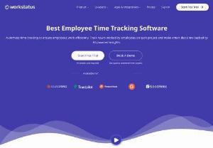 employee time tracking software - Ensure the best use of employees time with automated time tracking. Workstatus� is an intuitive software for tracking
employees; work hours spent on different projects, and make informed decisions based on insights from reports.