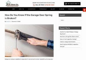 How Do You Know if the Garage Door Spring is Broken? - Your garage door continuously lifts and lowers because of the garage door springs. If it breaks, you may experience inconvenience. Check out a blog that shows warning signs of broken garage door spring. Have a look!