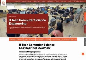 Best BTech Computer Science Course in India - NIIT University (NU) stands out in providing the best Btech CSE program in India. NU's long-standing industry partnerships and the 100% placement record since inception are the biggest strengths of the university. NIIT University's strong industry connections are well recognized. It has won the 'Best Institute for Promoting Industry-Academia Interface' Award. As a student, you will get immense industry exposure during your industry practice which will ultimately help you find great placements.