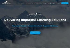 Learning Everest - We specialize in Instructional Designing, creation of eLearning Courses in HTML5, Mobile Learning Courses, Instructor-Led Training, Flash to HTML5 Conversion, eLearning Course Localization Video Based Courses, Learning Consultancy, and Learning Management System (LMS) Management.