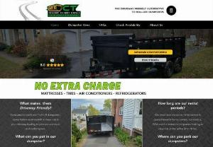 CT Driveway Friendly Rentals - Easy Online Dumpster Booking Service in Central Connecticut. Same day service available. Safer on your Driveway and cheaper than a Roll-off Dumpster rental.