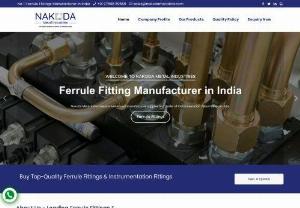 Ferrule Fittings Manufacturer and Supplier in India. - Nakoda Metal Industries is a group of well-known Ferrule Fittings manufacturer in India. We manufacture Ferrule Fittings to suit various applications. Ferrule Fittings are one of our many products that we provide to all of our clients at market-beating prices. As a ferrule suppliers in India, standard sizes, different ferrule fittings types, and quick delivery are all accessible. We provide ss ferrule fittings for a variety of uses. We also also Ferrule Nut Manufacturer in India