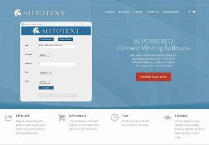 AutoText - AI Article Writer - Low cost AI powered article writing software that writes long-form blog articles and social media posts using artificial intelligence. Also creates article title ideas from keywords and writes ad copy.