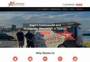AK Static Electrical - We offer the best electrical services in Sydney. We provide Commercial Electrician, Domestic Electrician, Industrial Electrician, Switchboard upgrades, Air Conditioning installation and Ev Charging.