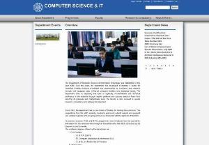 Computer Science - To promote research, Ph.D. and M. Phil. programmes were introduced from the year 2010. Admissions for the same are held through an annual entrance test (RET) conducted by IIS (deemed to be) University. The academic degrees offered by the department are UG Courses B.C.A. (CBCS) Computer Applications & Informatics (CAI) B. Sc. (H) Multimedia & Animation PG Courses Master of Computer Applications Ph.D Computer Science Add On ADD_ON (Integrated CAD & Graphics Design) ADD_ON (Web.
