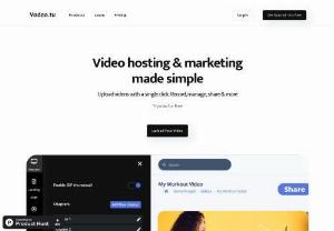 Vadootv - Video hosting & marketing made simple by Vadoo - Online video hosting with a single click. Record, upload, embed, share, market videos on sites, email, social & more. Try it now, free on Vadoo