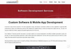 Custom Software Development Company - Conquerors Technology is a fast-growing Custom Software Development Company and custom mobile app development company in Hyderabad, India. Our expert mobile app developers offer cutting edge mobile applications using the latest technology for Android platforms. We design and develop stunning web, mobile and desktop applications for clients worldwide