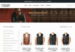 Men's Leather Vests - A mens leather vest is a type of outerwear that consists of a sleeveless jacket made from leather. It covers the upper body and typically has a zip-up or button-up front.
Leather vests come in various styles and designs, including classic biker vests, western vests, and more. They are often made in solid colors such as black, brown, or tan, but can also come in more unique or eye-catching designs, such as embossed patterns or bold prints.