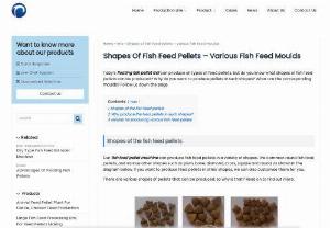 Shapes Of Fish Feed Pellets - Various Fish Feed Moulds - Taizy's floating fish pellet mill can produce all types of feed pellets, but do you know what shapes of fish feed pellets can be produced?