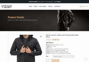 Black Leather Jacket with Removable Hood Mens - The Black Leather Jacket with Removable Hood for Men is a stylish and versatile outerwear piece that offers both fashion and function. It is made from high-quality leather that is soft, supple, and durable, and has a sleek black finish that adds a touch of sophistication to any outfit.