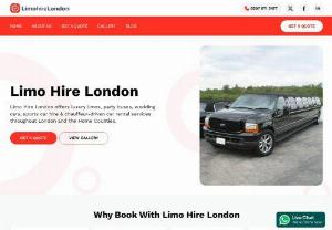 Limo Hire London | Limo Hire Near Me | Best limo Hire Prices in UK - Limo Hire London offers luxury limos, party buses, wedding cars, sports car hire & chauffeur-driven car rental services throughout London and the Home Counties.