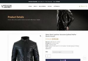 Mens Real Leather Genuine Quilted Puffer Black Casual - The Men's Real Leather Genuine Quilted Puffer Black Casual Jacket is a stylish and practical jacket designed for individuals who appreciate a modern and trendy appearance. It is made from high-quality leather and features a quilted puffer design for added warmth and comfort.