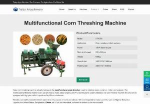 Corn Threshing Machine - Taizy corn threshing machine actually belongs to the multifunctional grain thresher, used for shelling maize, sorghum, millet, and soybean.