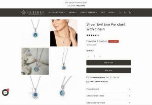 Silver Evil Eye Pendant with Chain - Buy Now -Silberry - Buy Silver Evil Eye Pendant with Chain now. Sterling silver base 925 silver hallmarked jewellery. Multiple offers available.