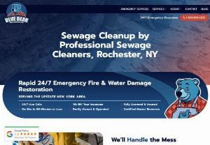Sewage Cleaners & Removal Company | Blue Bear Restoration - Keeping your community clean is a dirty job, but somebody's got to do it! Blue Bear Restoration is here to help you with all your sewage cleanup needs.
We understand that it's not easy dealing with sewage and the damage it causes, but don't worry-we've got you covered. Our team of highly skilled, experienced professionals are ready to tackle any job big or small, no matter the difficulty.
For quality sewage cleanup and damage restoration services, trust the experts at...