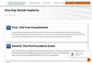 Best one-day Dental Implants Service in Illinois with EON Clinics - One-day dental implants or 