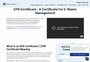 EPR Certificate | EPR Registration - A Certificate For E-Waste Management | Extended Producer Responsibility - We make the EPR certification procedure hassle-free to ensure customer satisfaction. Click here to know how to get an EPR certificate. Get your EPR Registration today. EPR stands for Extended Producer Responsibility