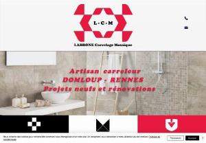 L-C-M Labrone Mosaic Tiles - Artisan tiler in DOMLOUP near RENNES- Laying of interior floor tiling, wall tiles, mosaic, terrace slab, patching, traditional screed.