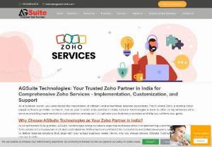 Zoho Service Provider | Zoho Partner In India | AGSuite Technologies  - Elevate your business with AGSuite Technologies, your trusted Zoho Partner in India. Our expert team provides seamless Zoho implementation, customization, and support. Enhance productivity, streamline operations, and drive growth with our tailored Zoho solutions designed to meet your unique business needs. Partner with us today.