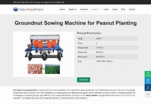 Groundnut Sowing Machine | Quality Peanut Planter, 2022 - Groundnut sowing machine works with the 40-70hp tractor, achieving the fertilizing, sowing, ridging, etc. Peanut sowing is upto your demands.