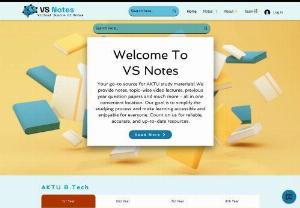 VS Notes - A one-stop destination for university students looking to enhance their academic journey. We provide a comprehensive platform that offers a wide range of study materials, including notes, video lectures, and previous year question papers. Our mission is to make studying more accessible and convenient for students by bringing all the necessary resources to one place. Join us and unlock your potential with our innovative approach to learning.