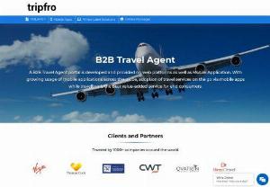 B2B Travel Agent Portal  - TripFro is an outstanding distributor of transportation ticketing, accommodation reservation, pre-packaged tours, corporate travel management, travel ancillaries, and retail and financial services.